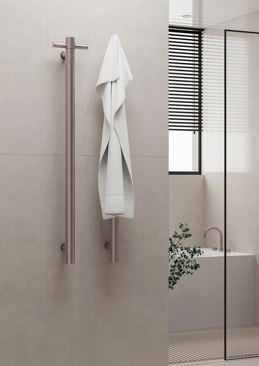 Vertical heated towel rail