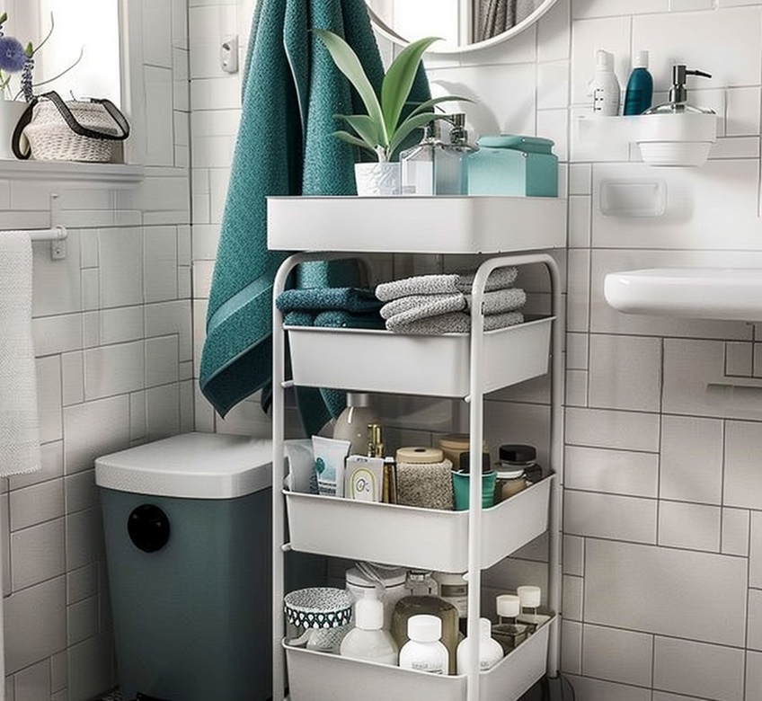 Cart for bathroom storage